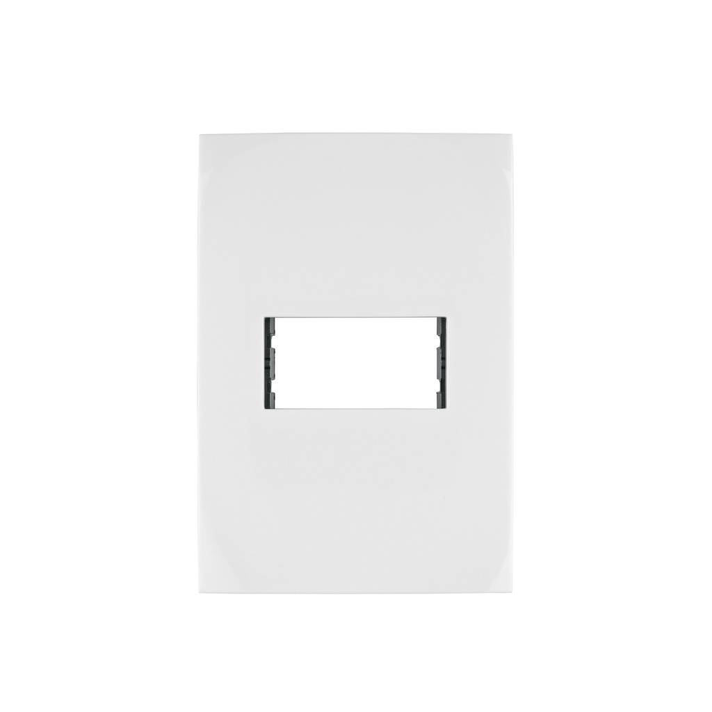 Placa 1 módulo de ABS, línea Oslo, color blanco, Volteck - Pag 398