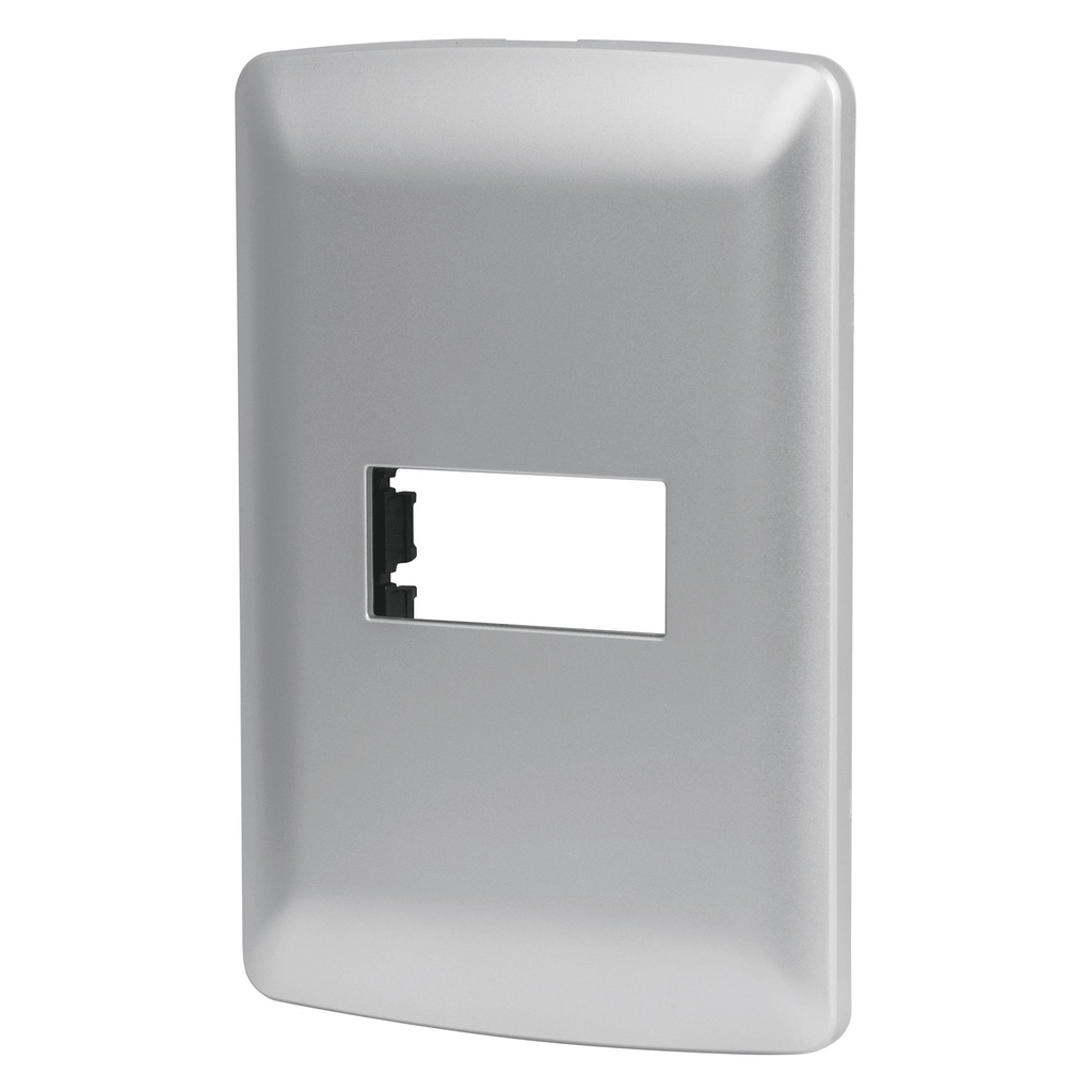 [T46397] Placa 1 módulo de ABS, línea italiana, color plata, Volteck