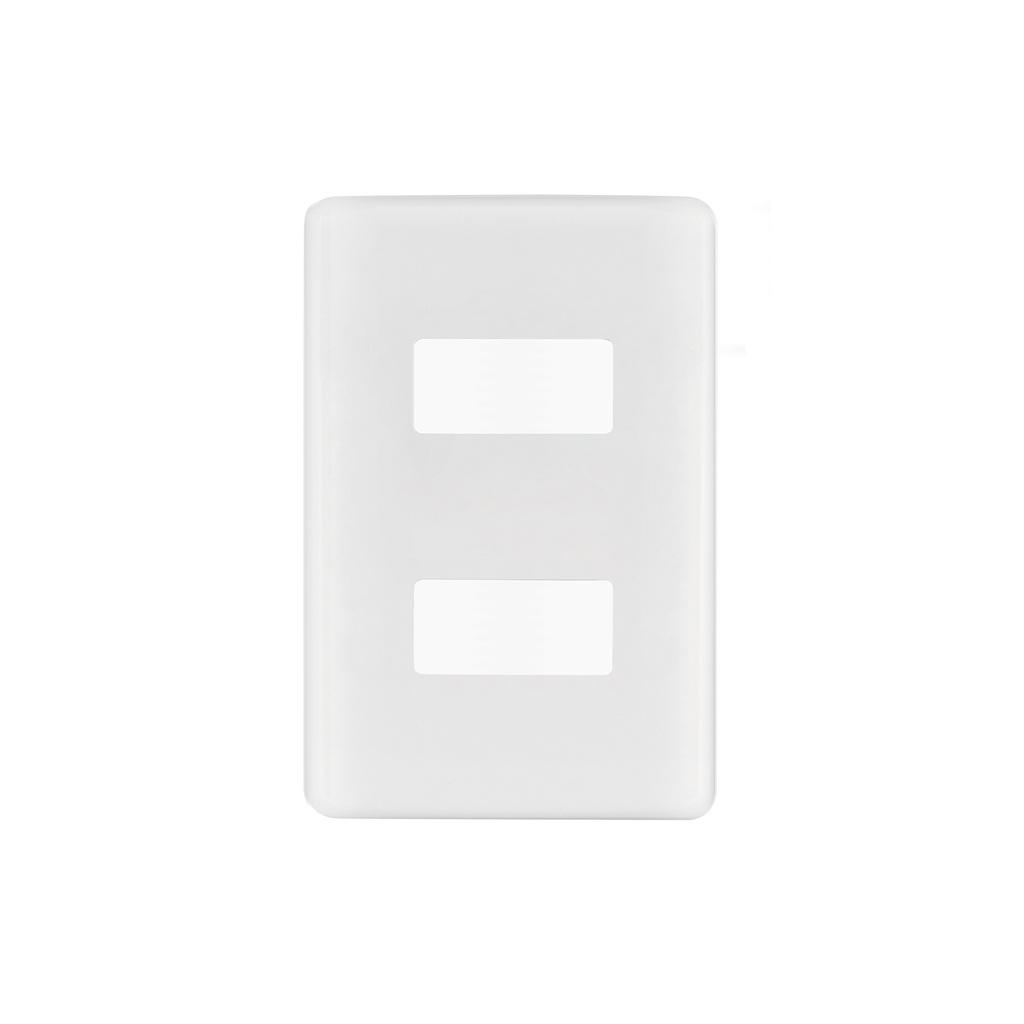 Placa 2 módulos de ABS, blanca, Volteck Basic