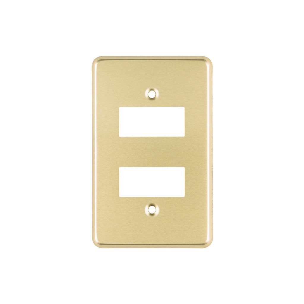 Placa 2 módulos, de aluminio, línea Económica, Volteck