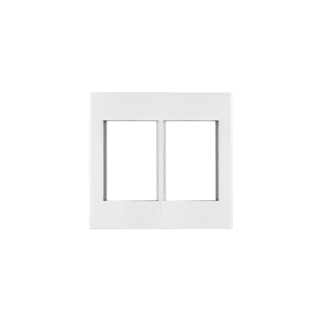 Placa 2 ventanas, 6 módulos, línea Española, color blanco - Pag 400