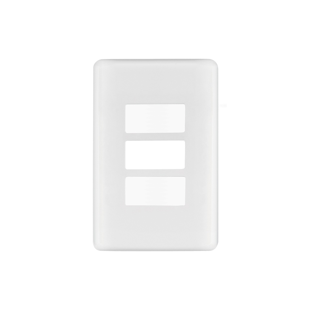Placa 3 módulos de ABS, blanca, Volteck Basic - Pag 540