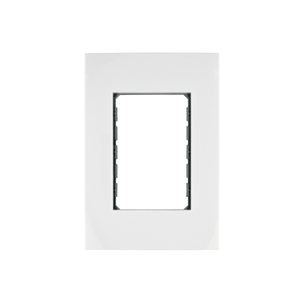 Placa 3 módulos de ABS, línea Oslo, color blanco, Volteck - Pag 398