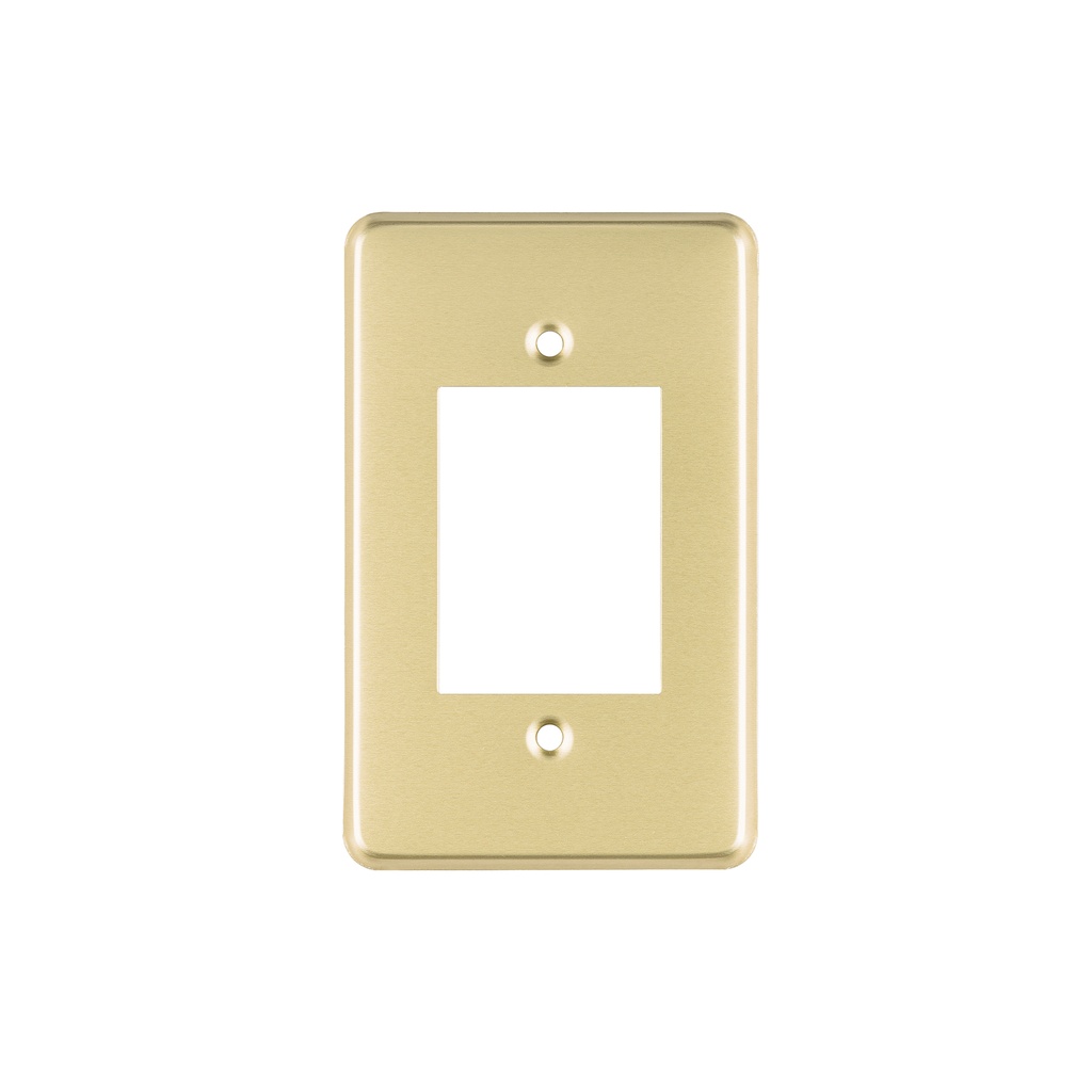 Placa 3 módulos, de aluminio, línea Económica, Volteck