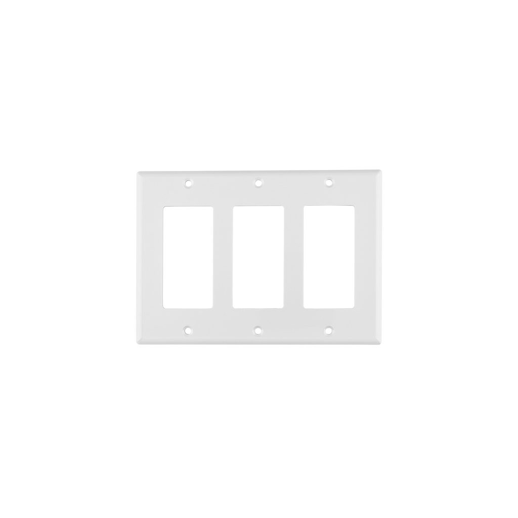 [T46420] Placa 3 ventanas, de policarbonato, línea Classic, Volteck