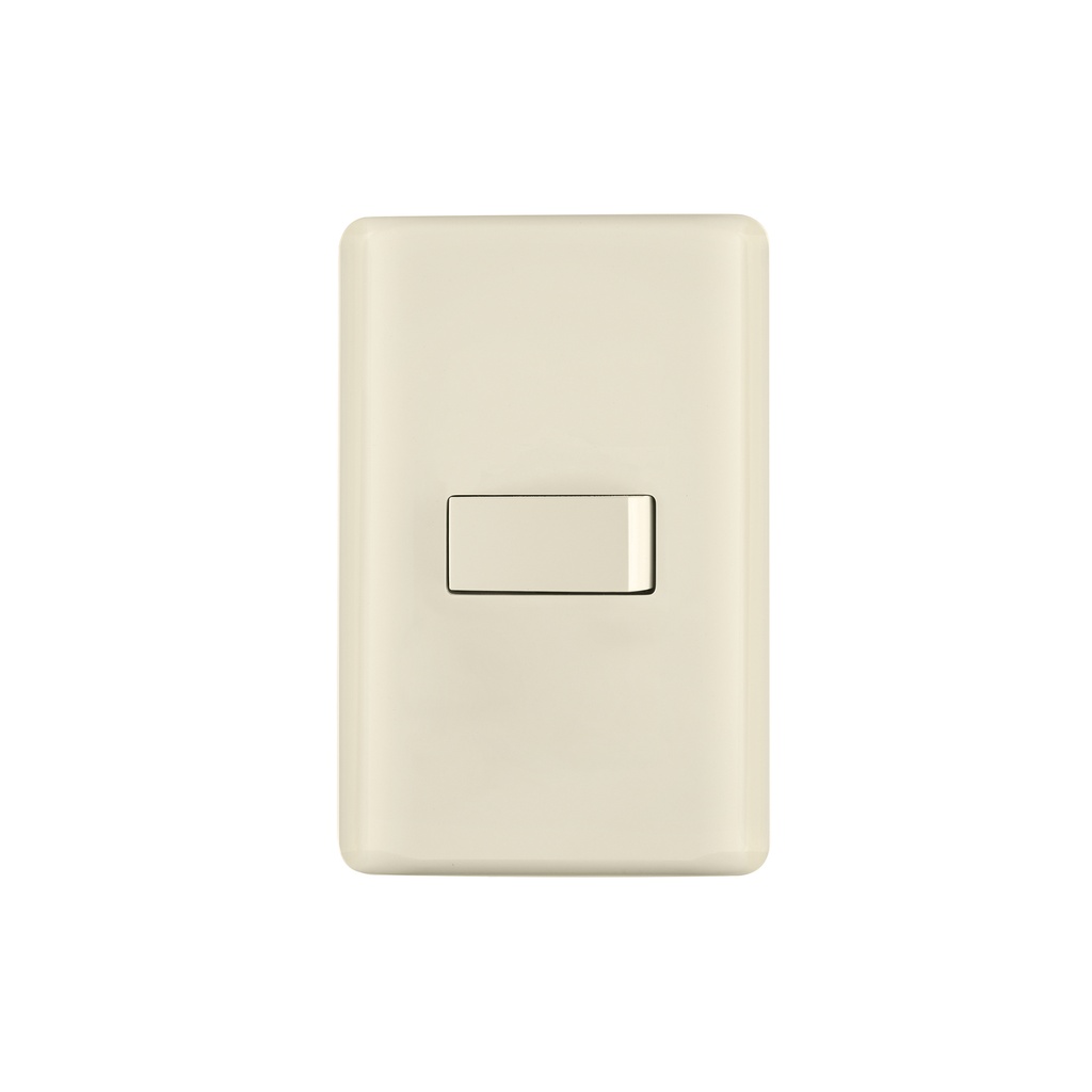 Placa armada 1 interruptor de escalera, marfil, Basic