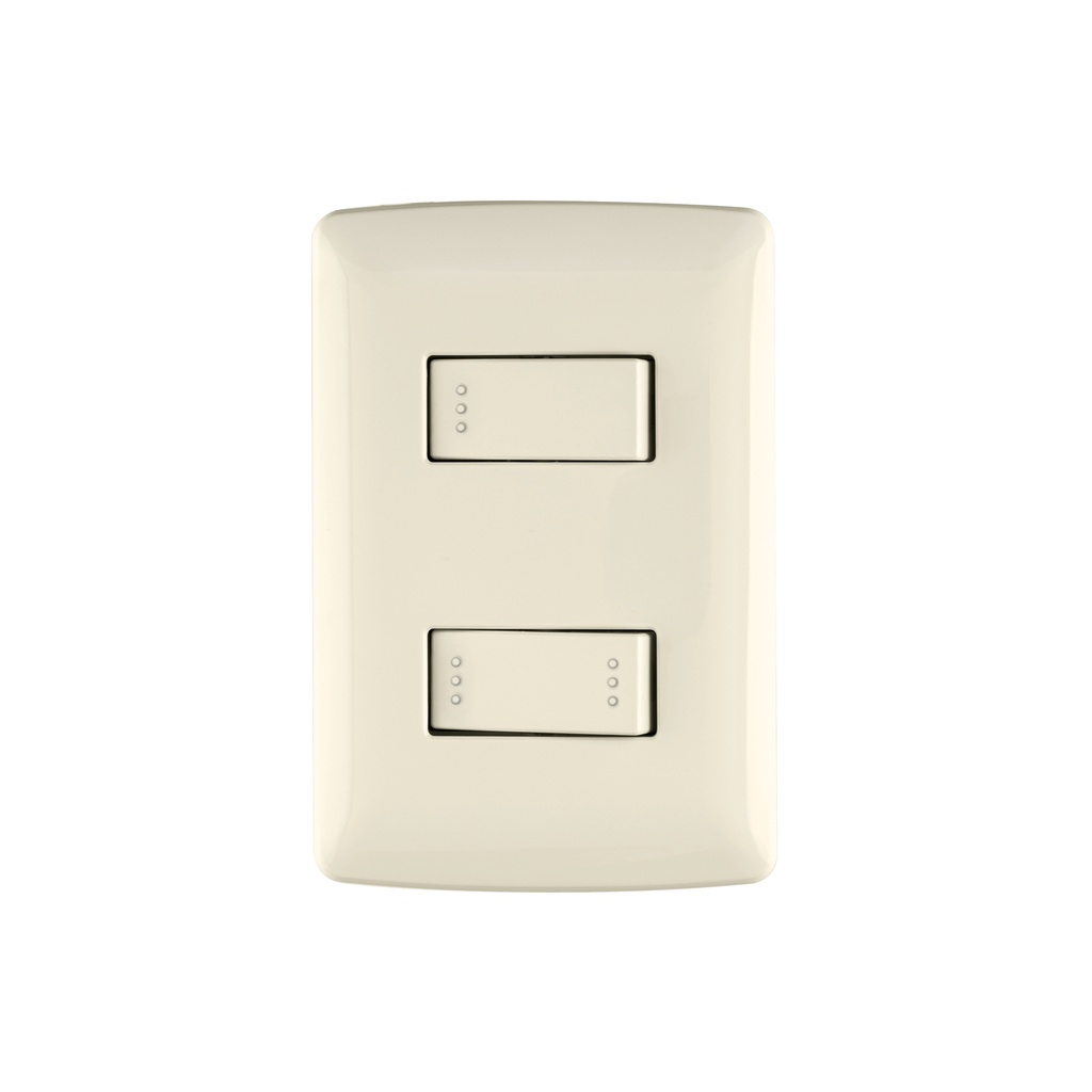 Placa armada 1 interruptor escalera, marfil, línea Italiana - Pag 395