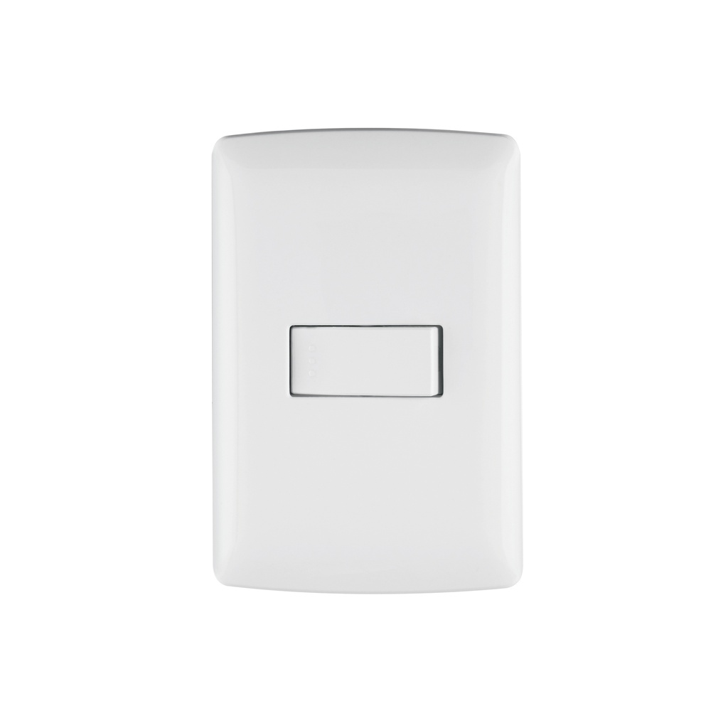 Placa armada 1 interruptor sencillo, blanco, línea Italiana