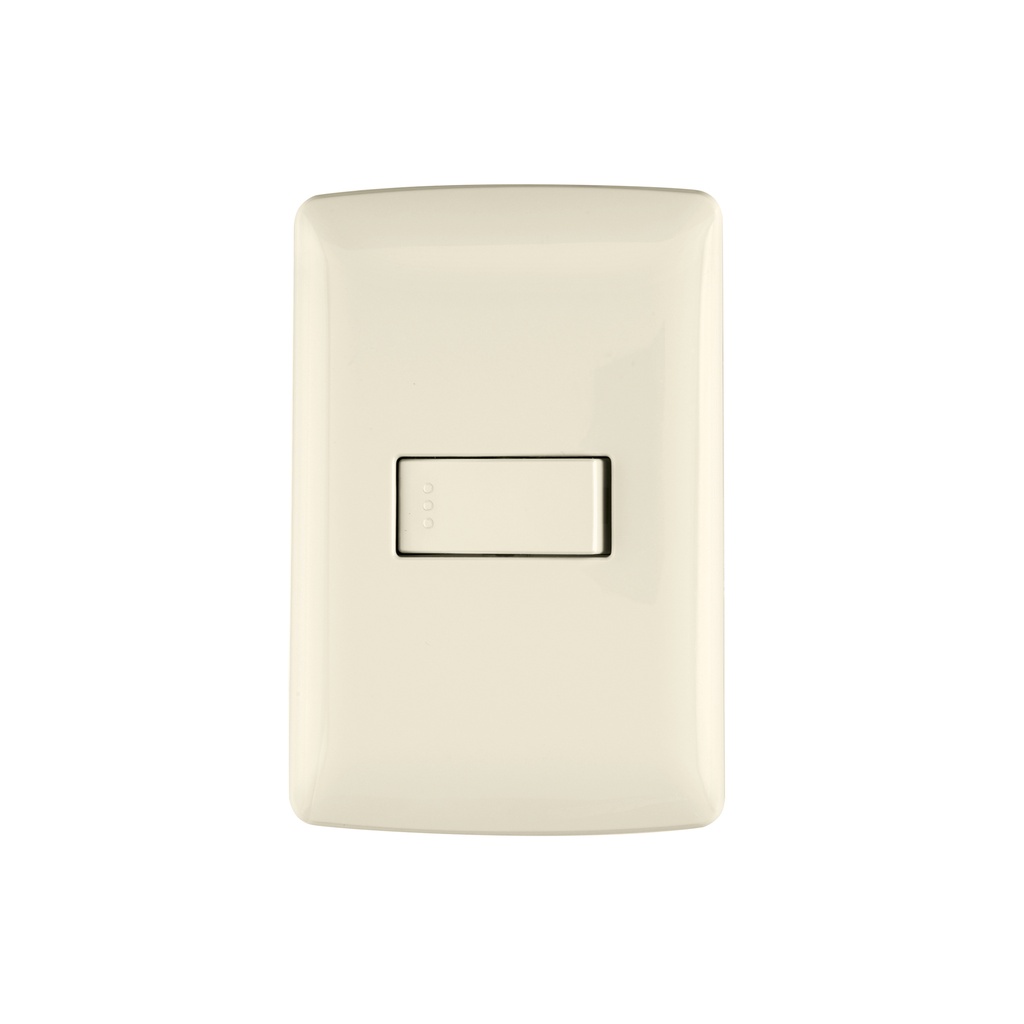 Placa armada 1 interruptor sencillo, marfil, línea Italiana - Pag 522