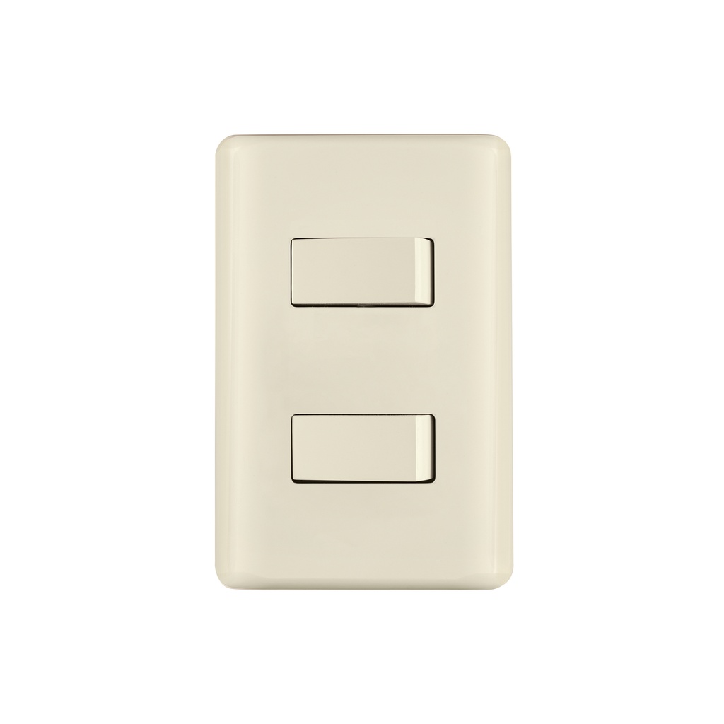 Placa armada 1 interruptor y 1 escalera, marfil, Basic