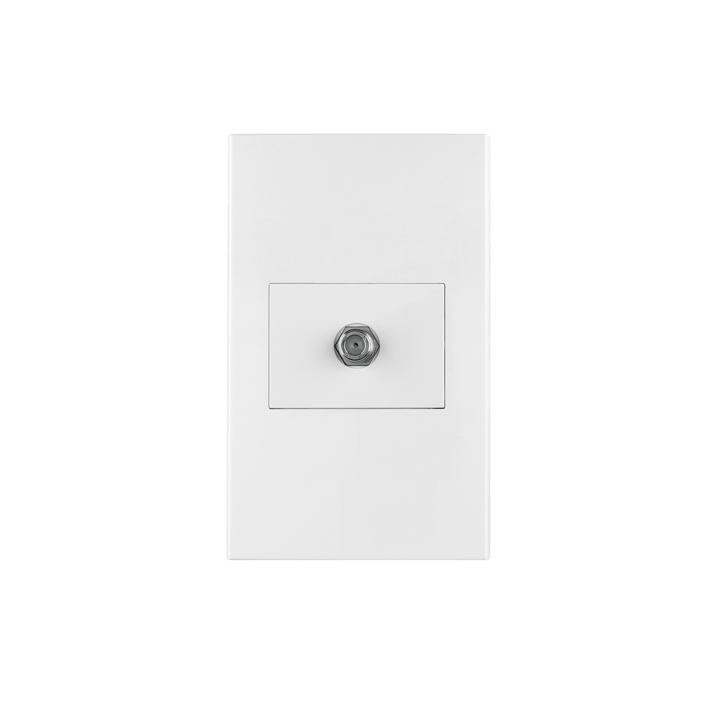 [T45605] Placa armada 1 toma de TV, 1.5 módulos, Española, blanco