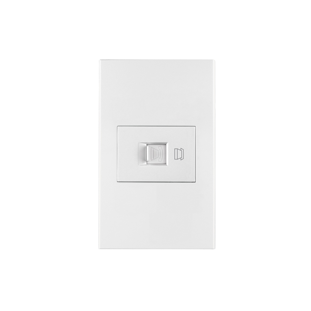 Placa armada 1 toma para teléfono, 1.5 mod, Española, blanco