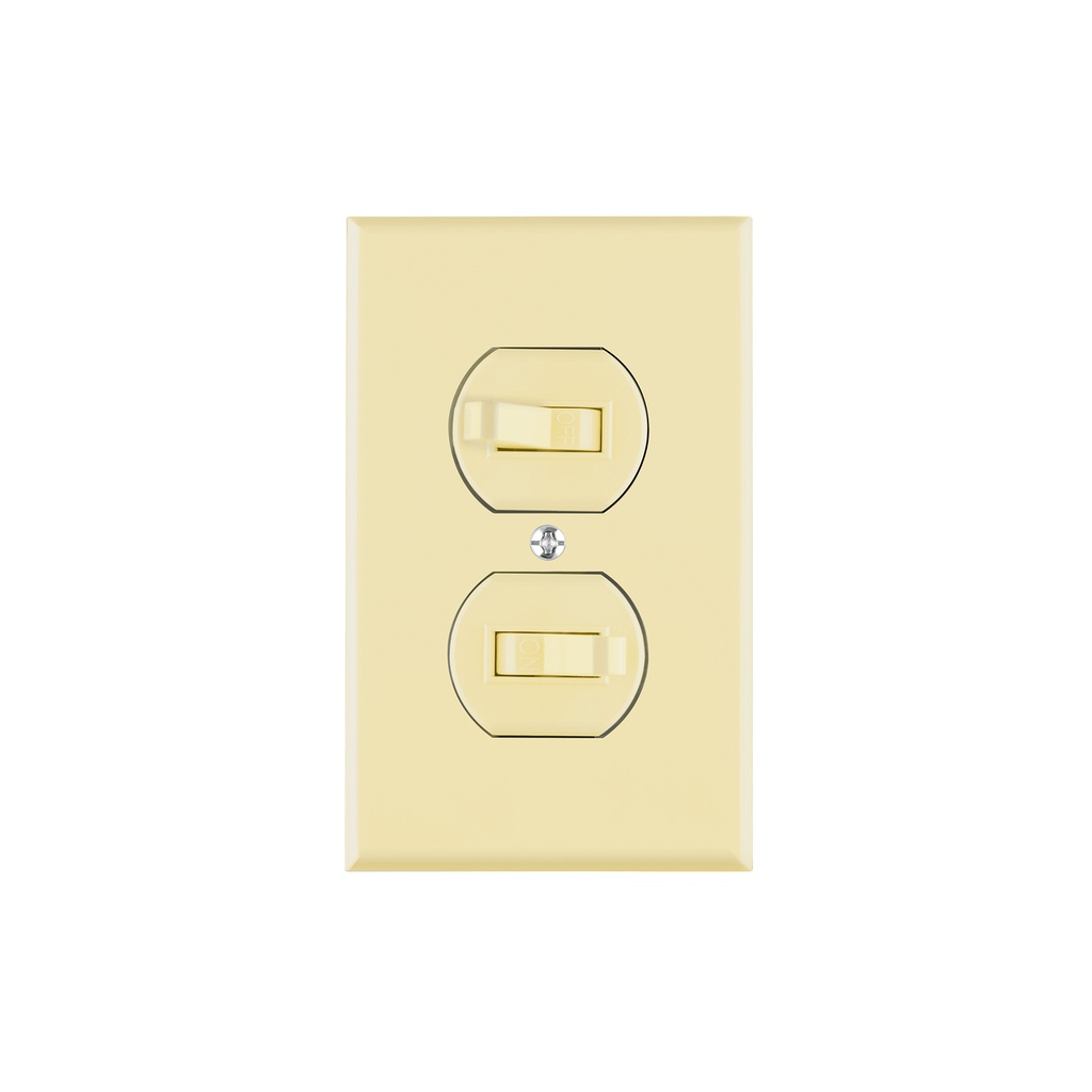 Placa armada 2 interruptores sencillo, línea Standard,marfil - Pag 407