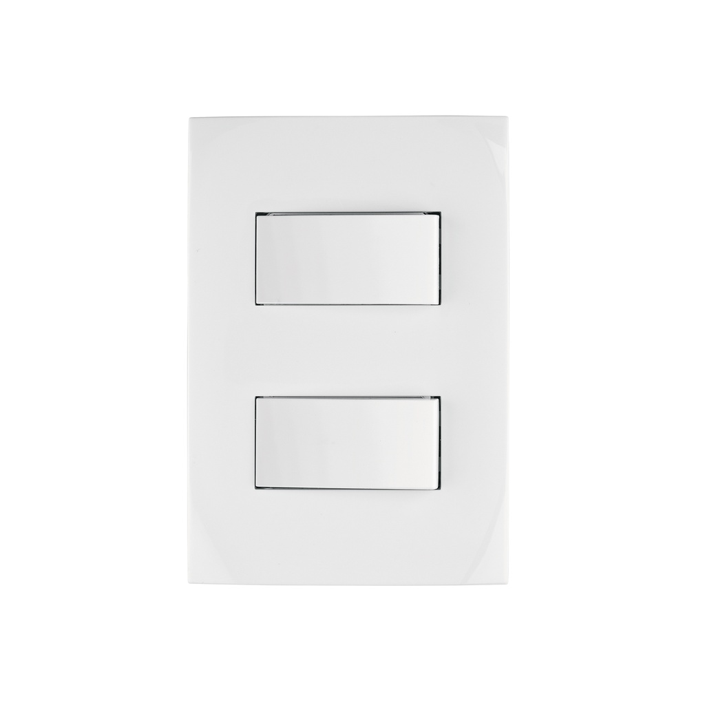 Placa armada 2 interruptores sencillos, línea Oslo, blanco - Pag 525