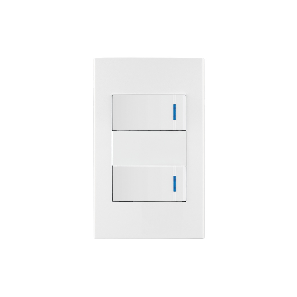 Placa armada 2 interruptores, 1 módulo, Española, blanco