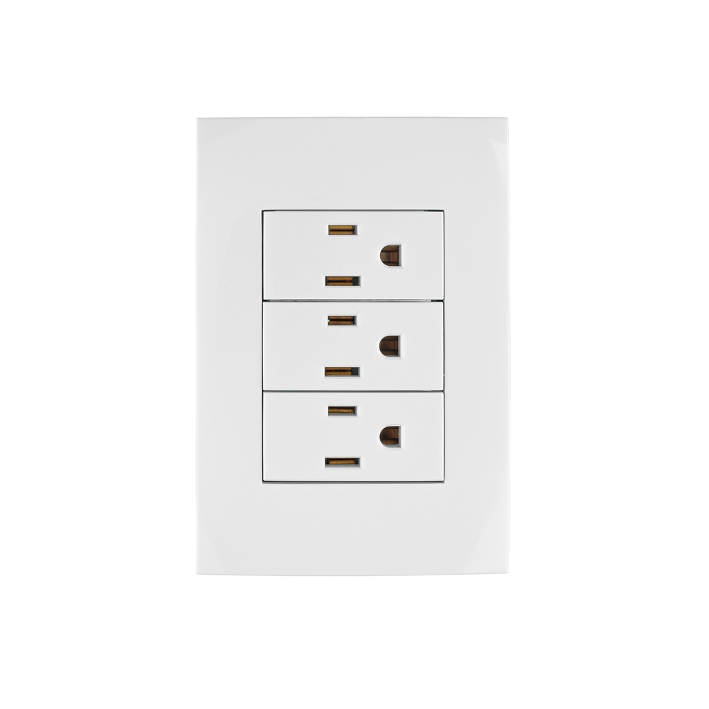 Placa armada 3 contactos aterrizados, línea Oslo, blanco - Pag 399