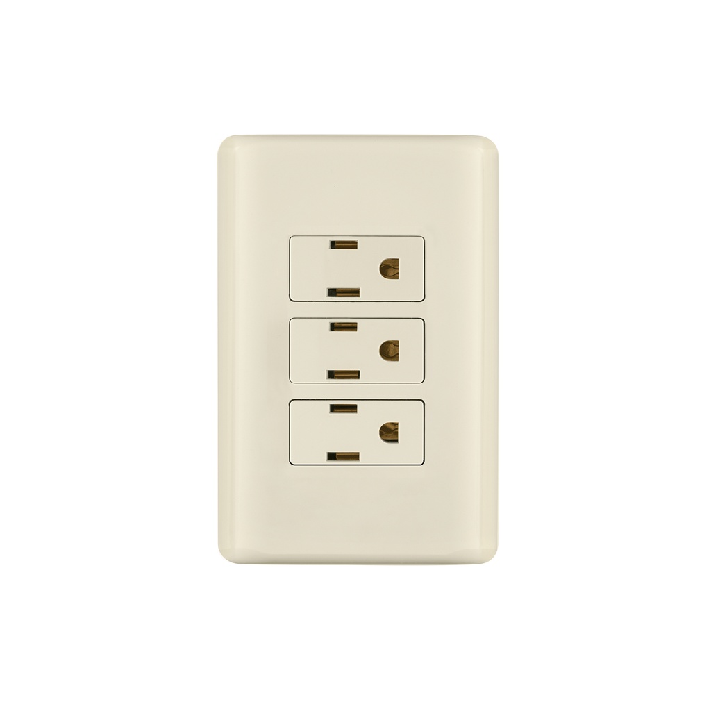 Placa armada 3 contactos aterrizados, marfil, Volteck - Pag 410