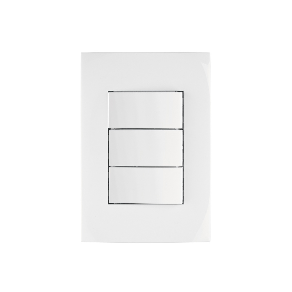 Placa armada 3 interruptores sencillos, línea Oslo, blanco - Pag 399