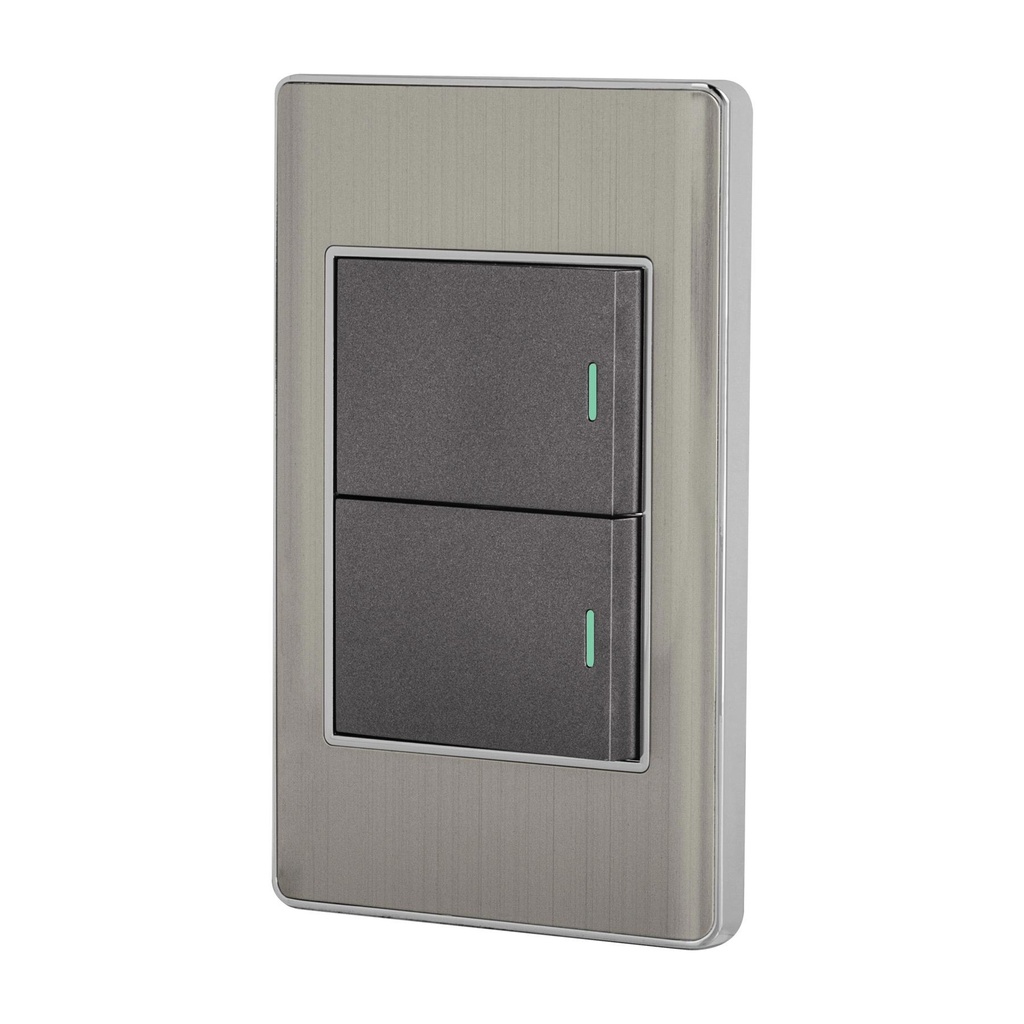 Placa armada acero 1 interruptor y 1 de 3vías 1.5mód,Lisboa - Pag 403