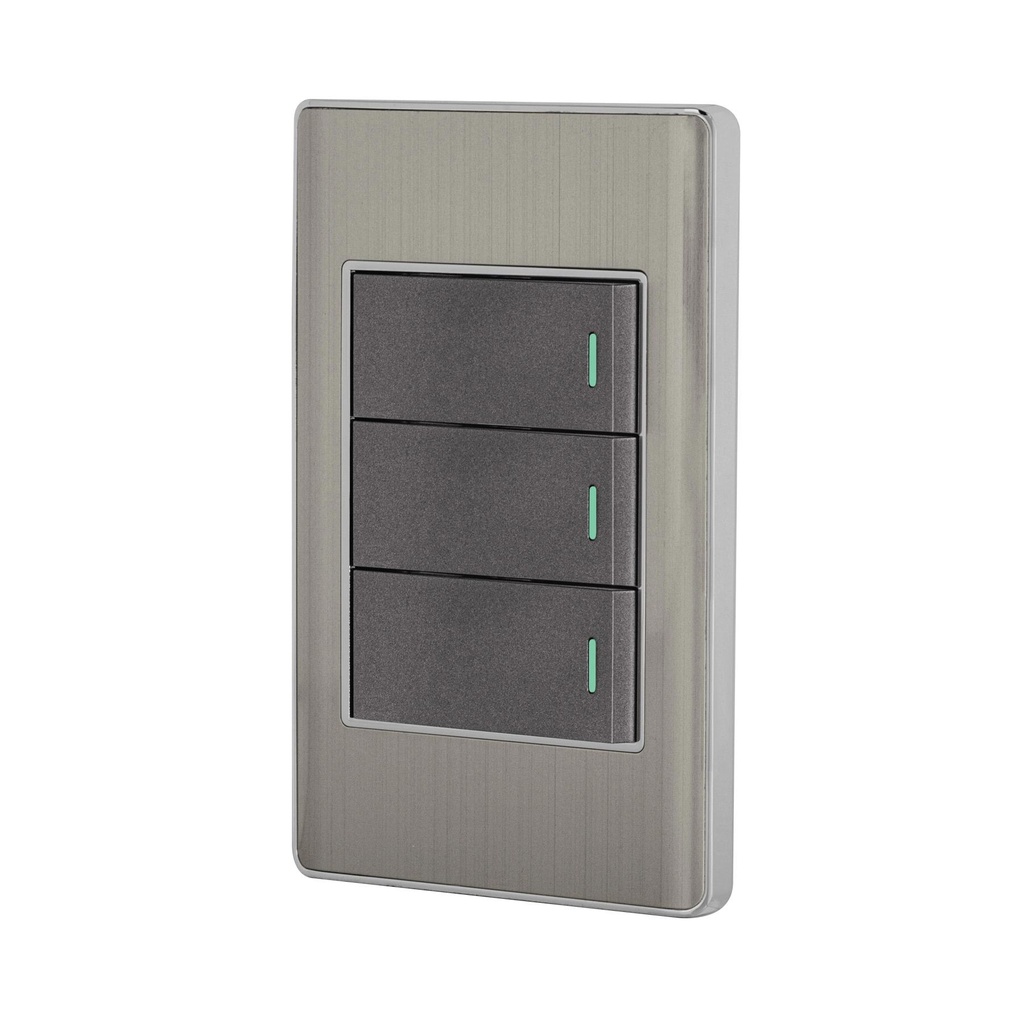 Placa armada acero inox 3 interruptores 1 módulo, Lisboa - Pag 404