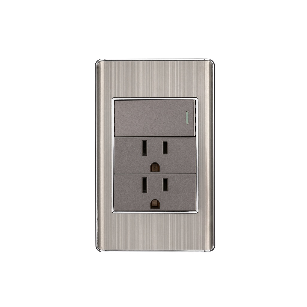 Placa armada acero interruptor y 2 contactos 1 mód, Lisboa - Pag 404