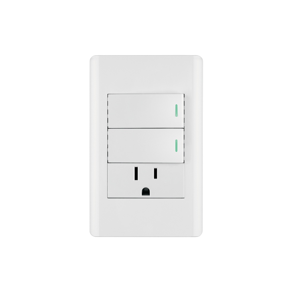 Placa armada blanca 2 interruptores y contacto 1 mód,Lisboa - Pag 533