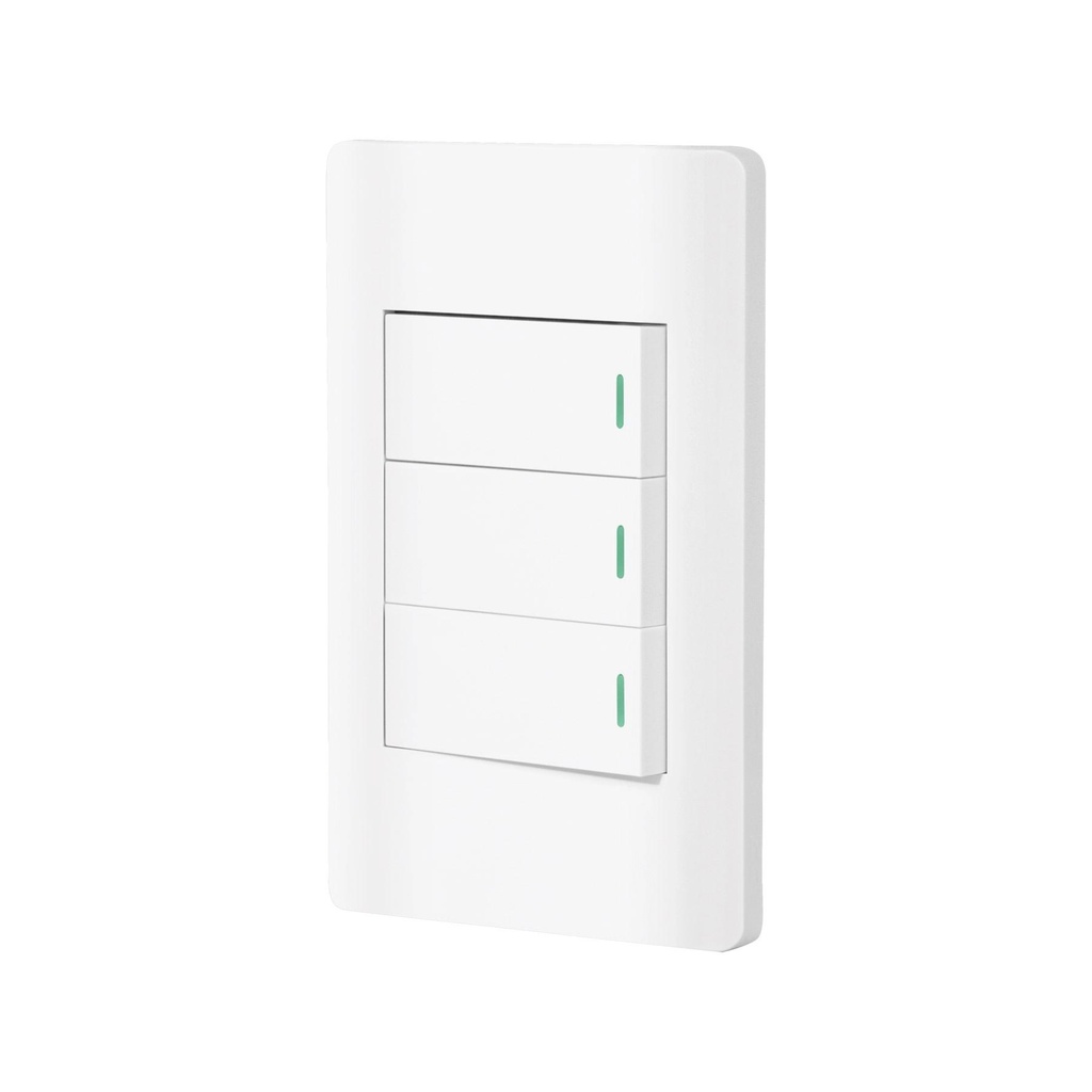 Placa armada blanca 3 interruptores 1 módulo, Lisboa