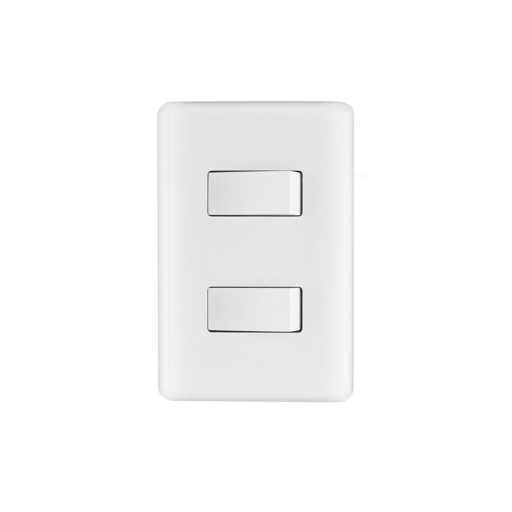 Placa armada con 2 interruptores sencillos, Volteck Basic