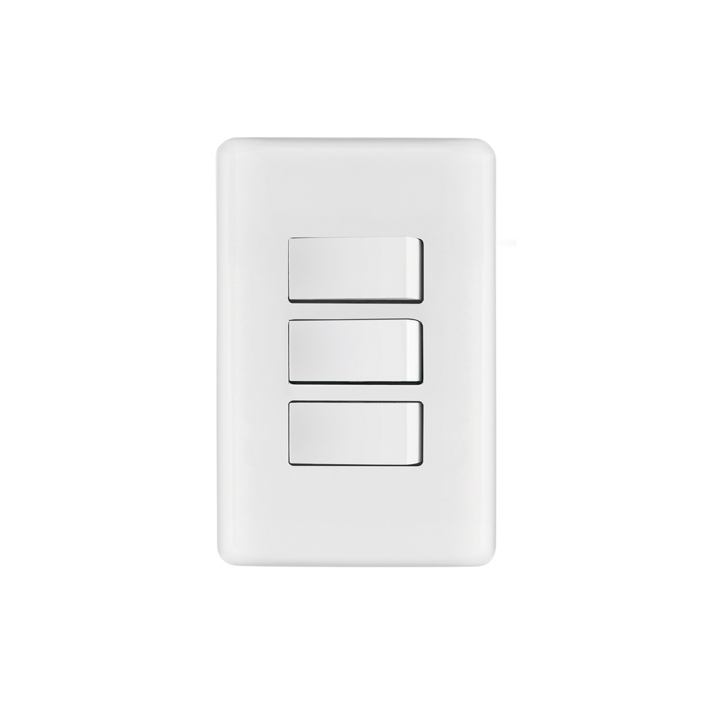 Placa armada con 3 interruptores sencillos, Volteck Basic