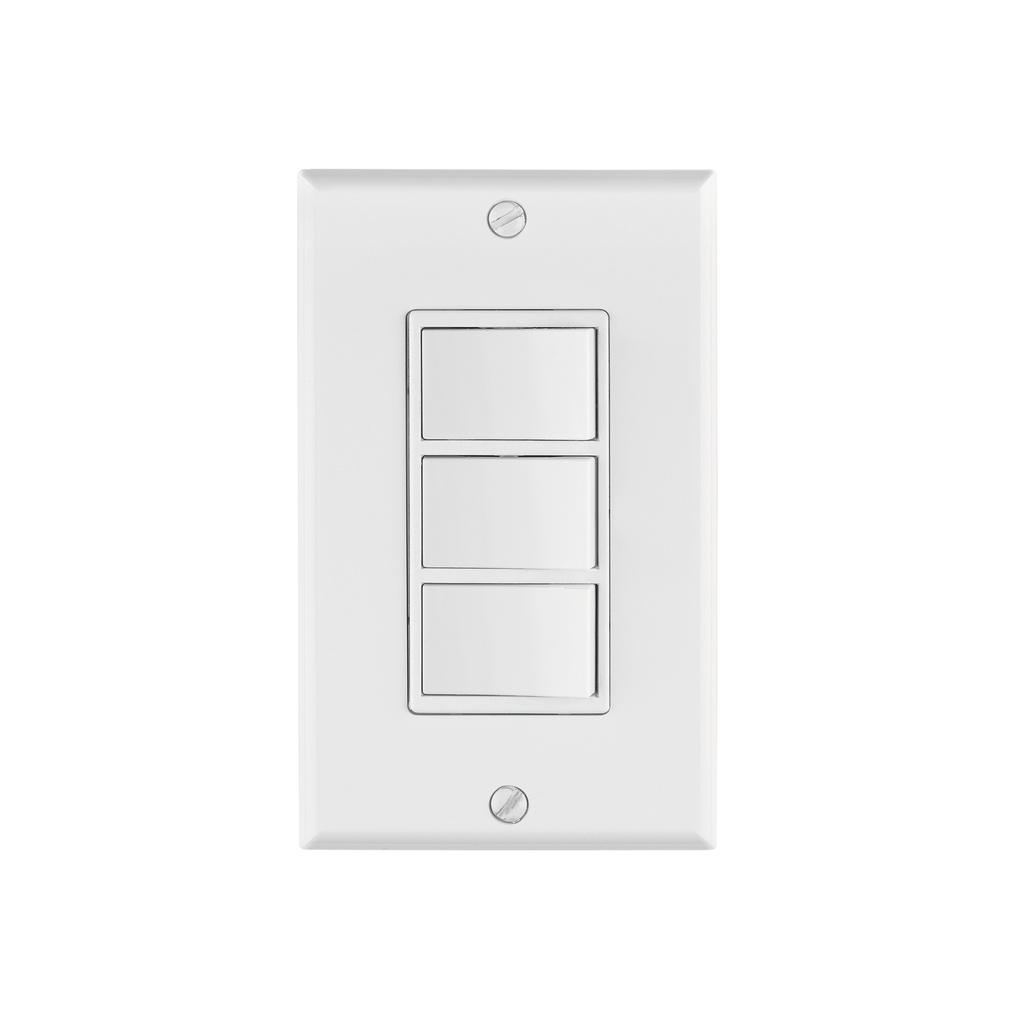 Placa armada con 3 interruptores sencillos, línea Classic