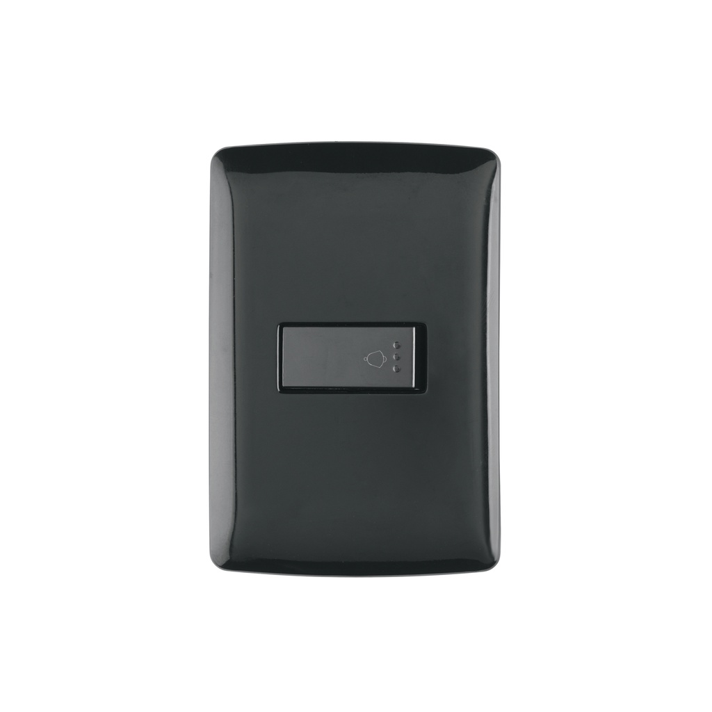 Placa armada con timbre, negro, línea Italiana, Volteck