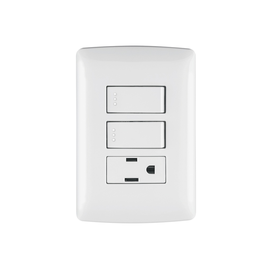 Placa armada contacto 2 interruptores,blanco, línea Italiana - Pag 521
