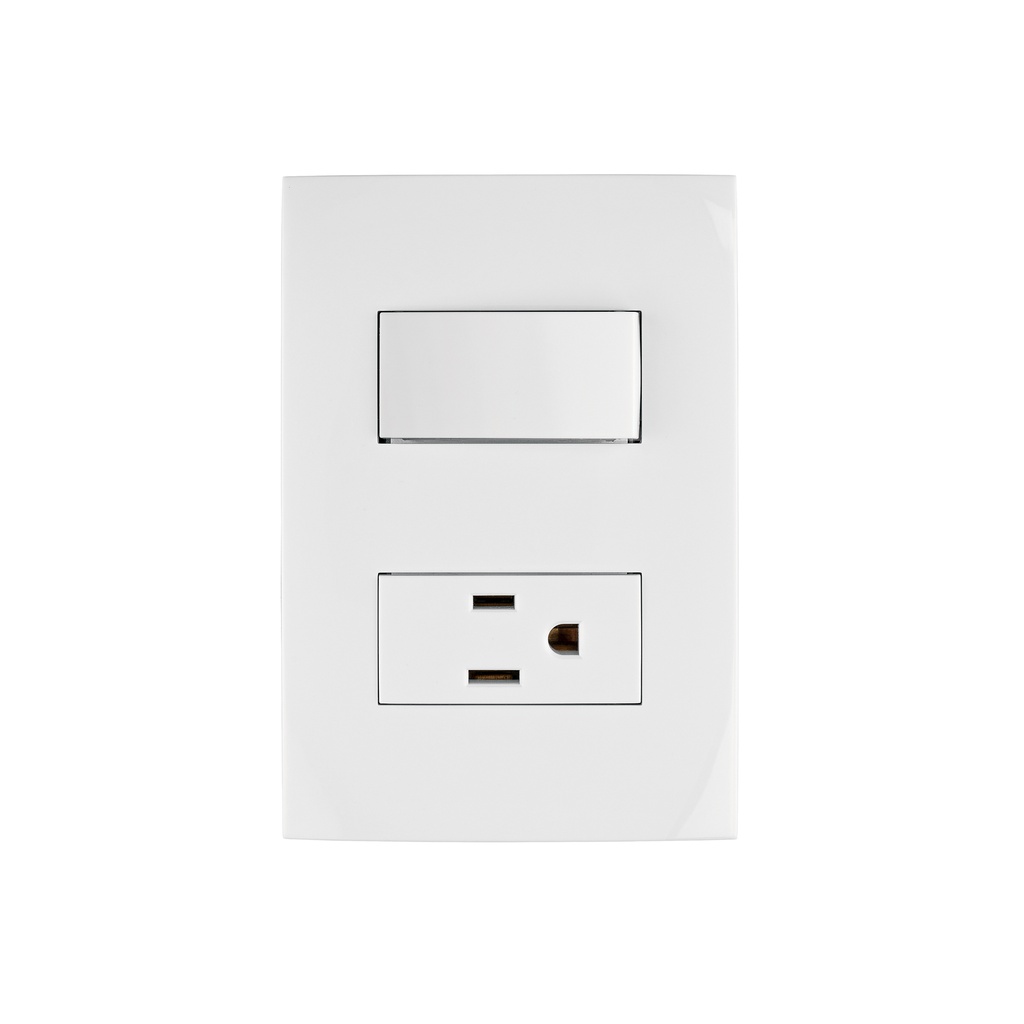 Placa armada contacto e interruptor, línea Oslo, blanco