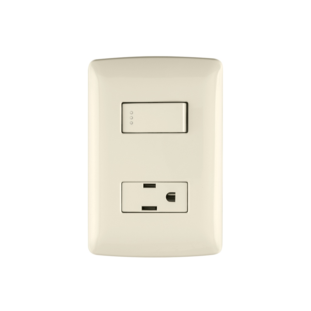 Placa armada contacto e interruptor, marfil, línea Italiana - Pag 395