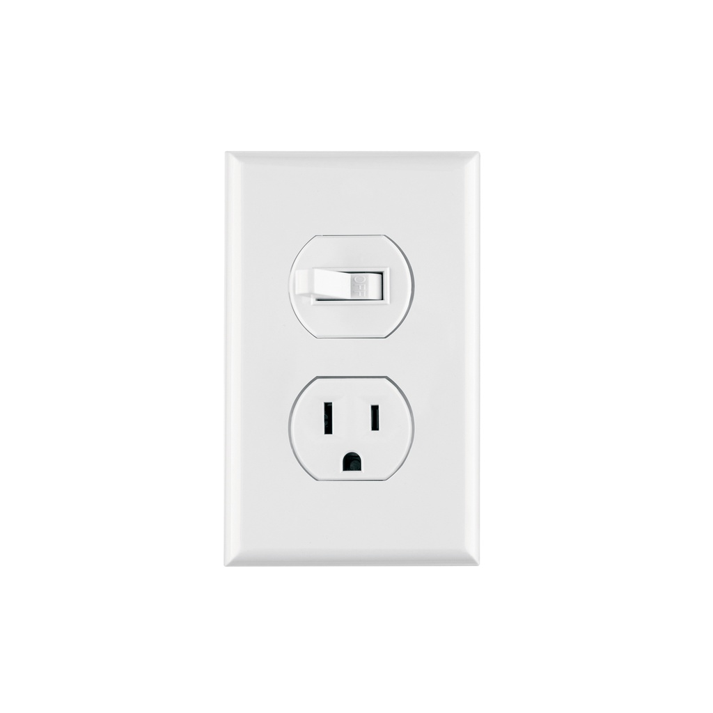 Placa armada interruptor y contacto, línea Standard, blanco