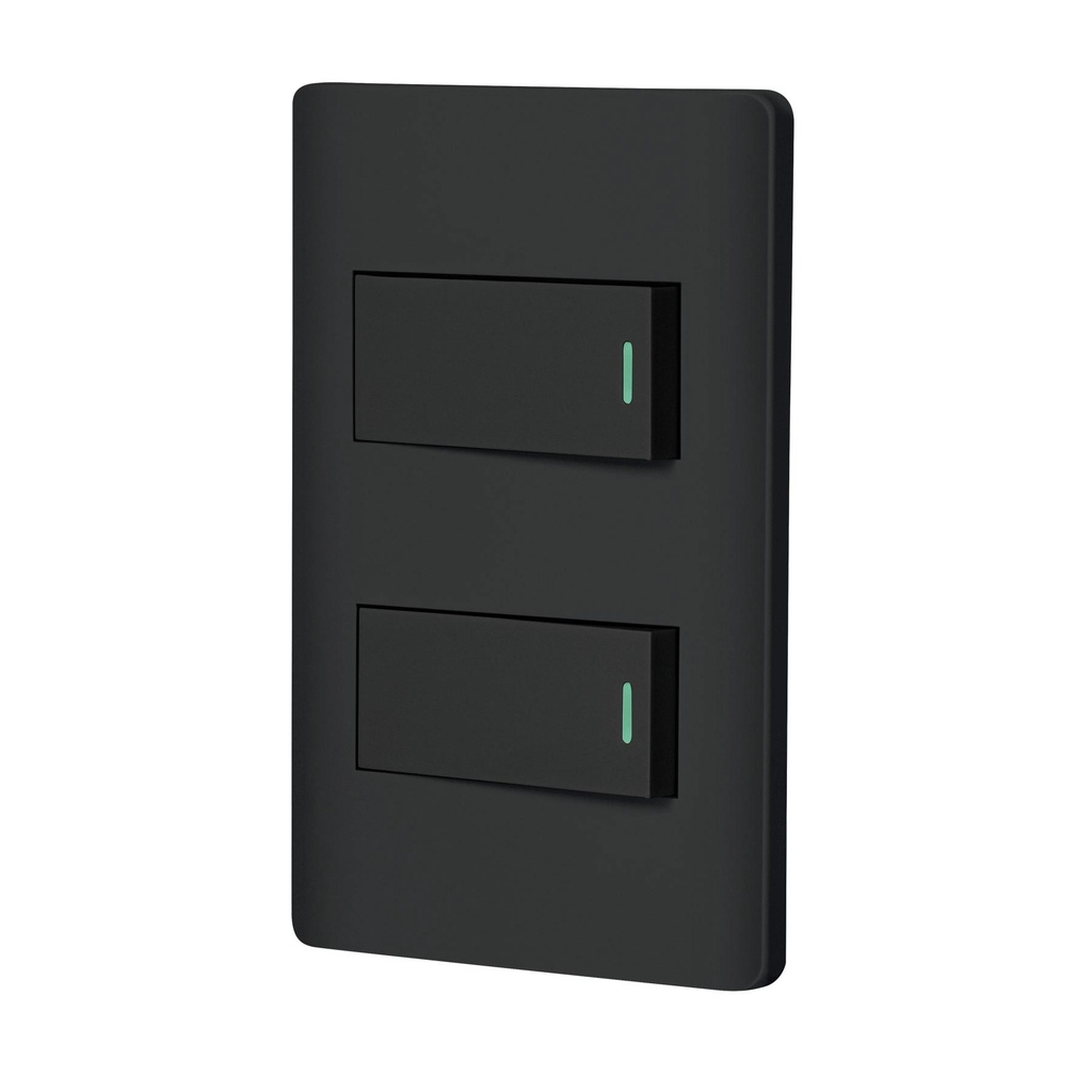 Placa armada negra 1 interruptor y 1 de 3 vías 1 mód,Lisboa - Pag 403