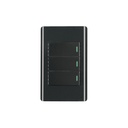 Placa armada negra 3 interruptores 1 módulo, Lisboa, Volteck