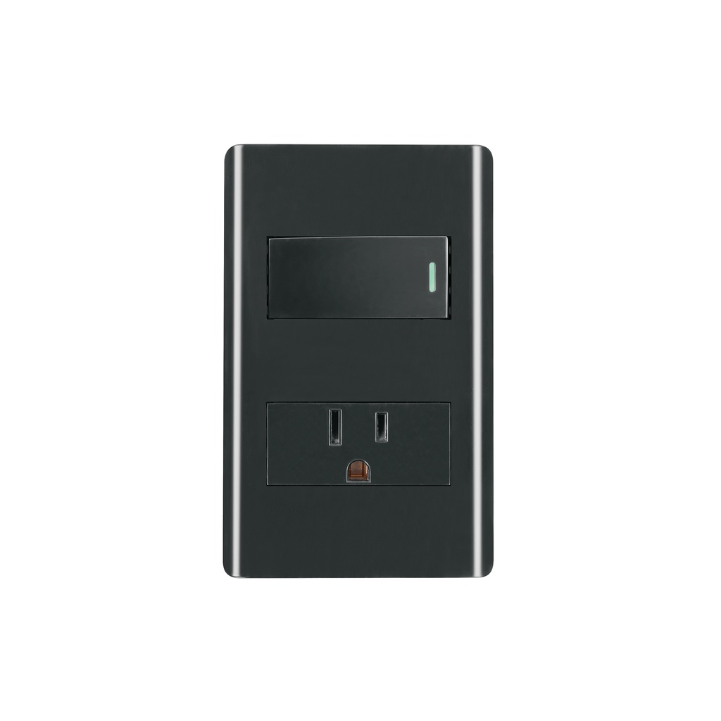 Placa armada negra interruptor y contacto 1 módulo, Lisboa - Pag 404