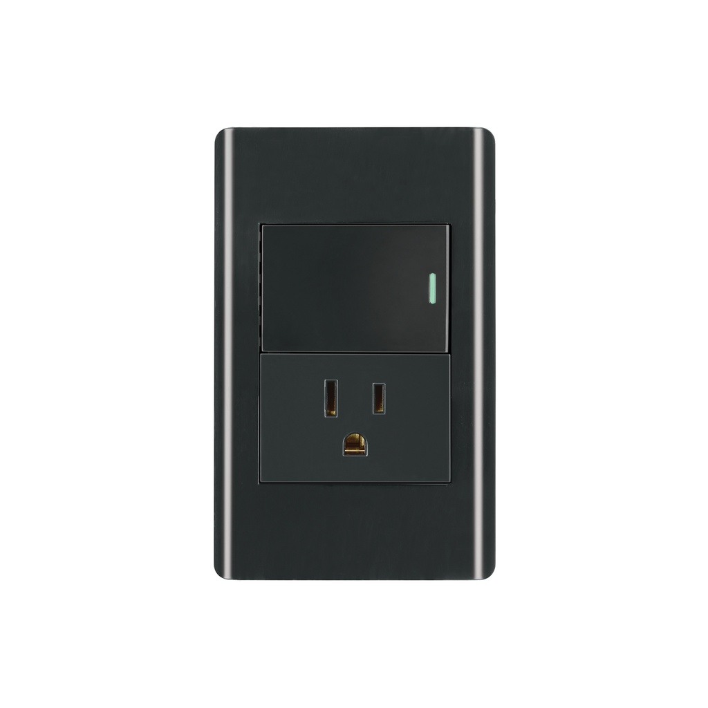 Placa armada negra interruptor y contacto 1.5 mód, Lisboa - Pag 533