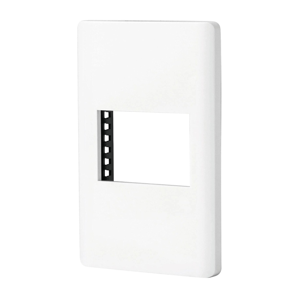 Placa blanca de 1 ventana 1.5 módulos, línea Lisboa, Volteck - Pag 403