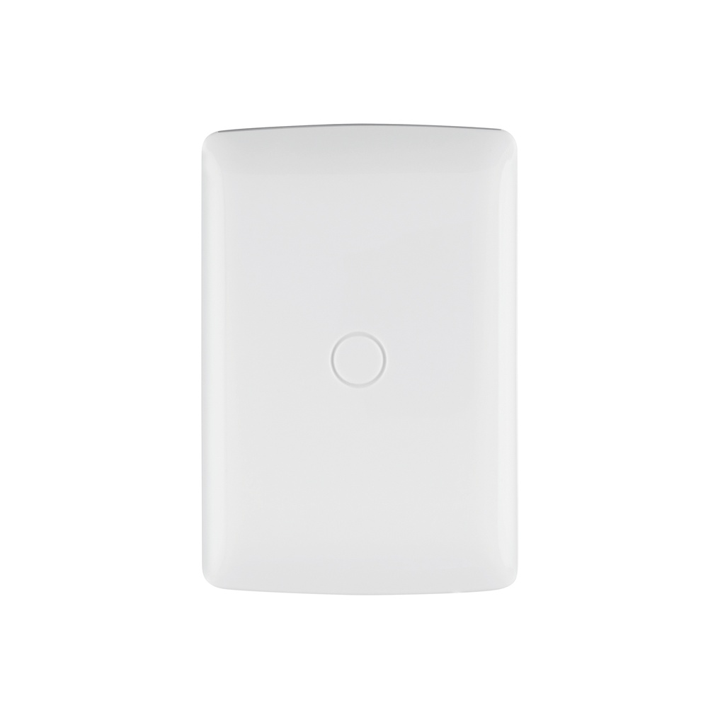 Placa de ABS, ciega, línea Italiana, color blanco, Volteck