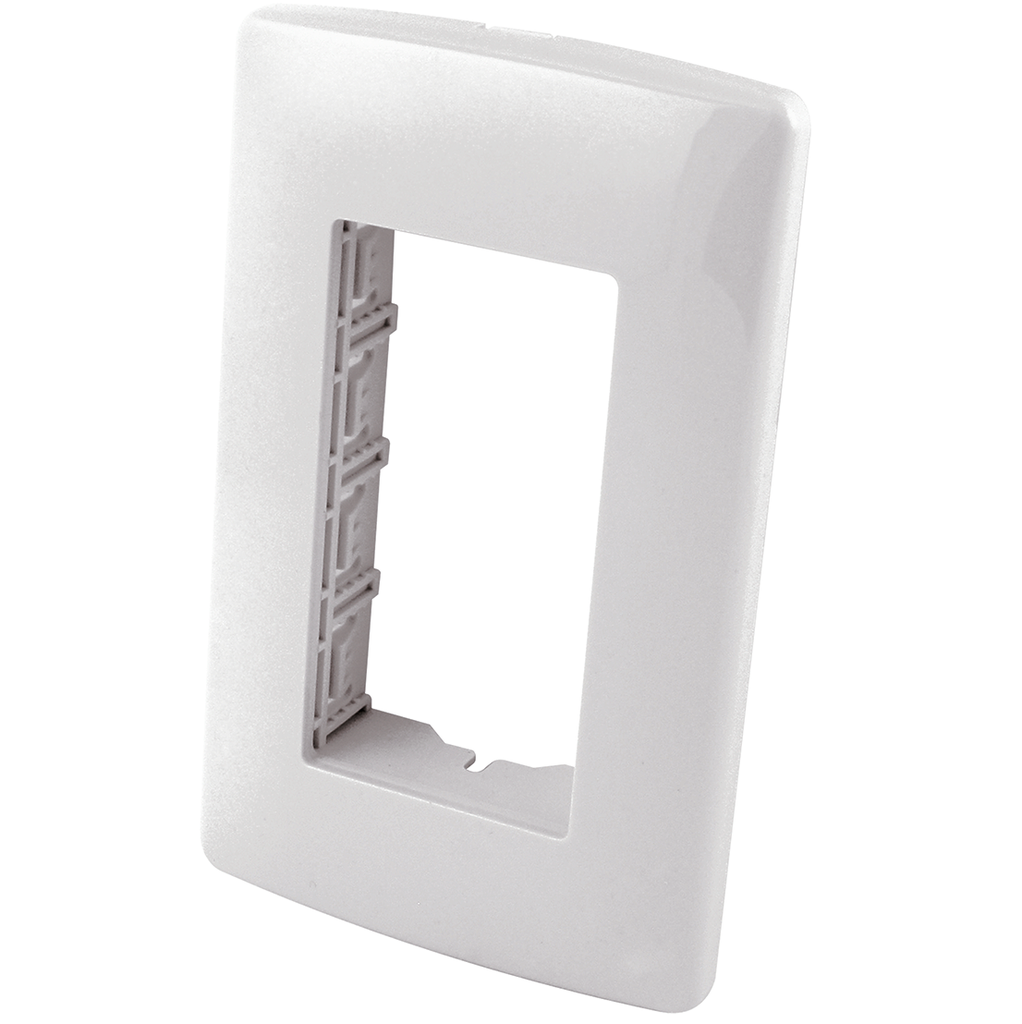 Placa plastica ABS para contacto duplex oculto - Blanco