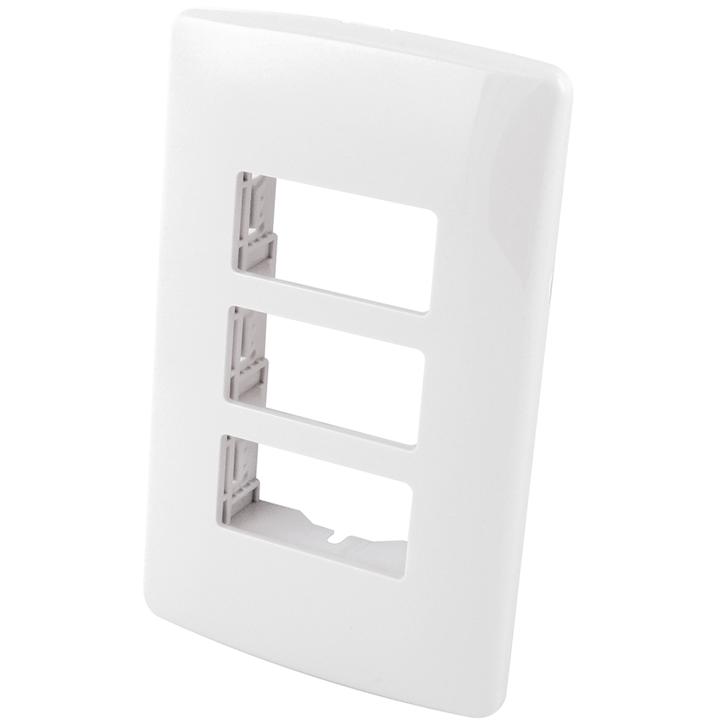 Placa plastica PC tres ventanas - Blanco