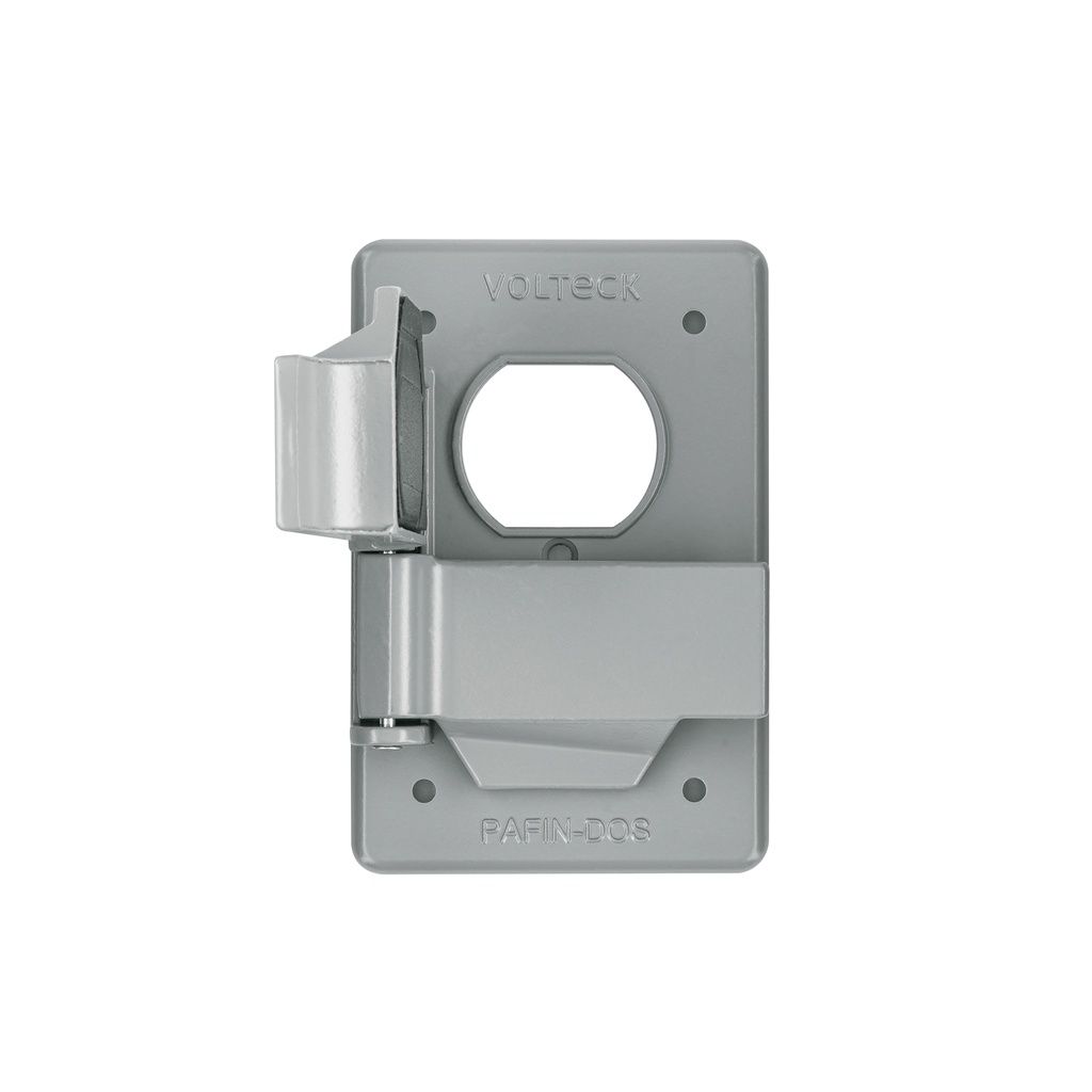 [T46433] Placa tipo FS, con cubierta, doble, sobreponer, Volteck