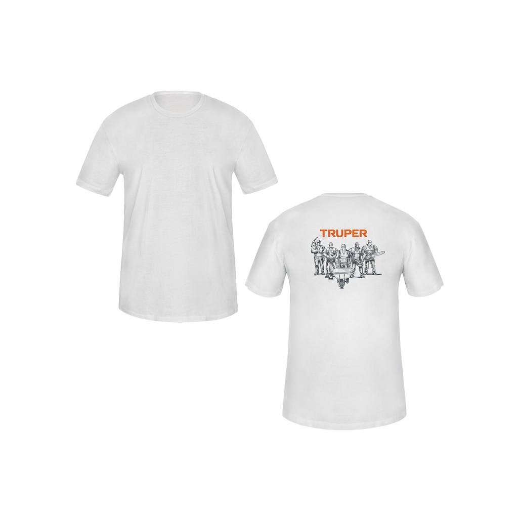 Playera cuello redondo para hombre, blanca, CH, Truper