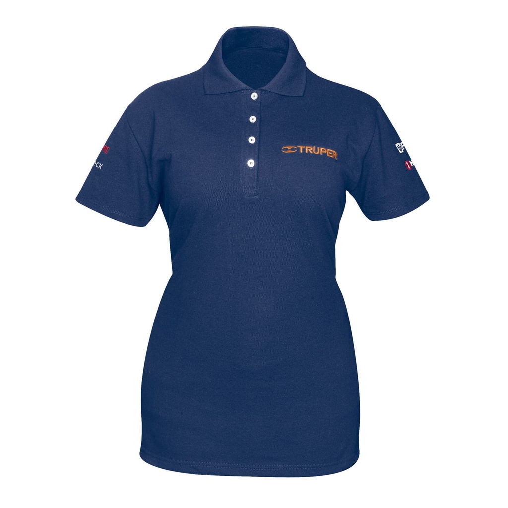 [T60473] Playera tipo polo azul, para dama, talla M, Truper