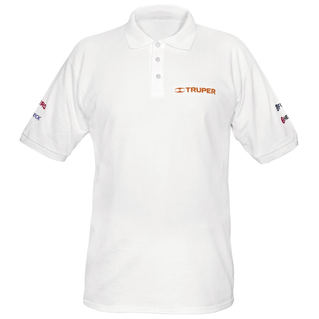 Playera tipo polo blanca, para caballero, talla G, Truper