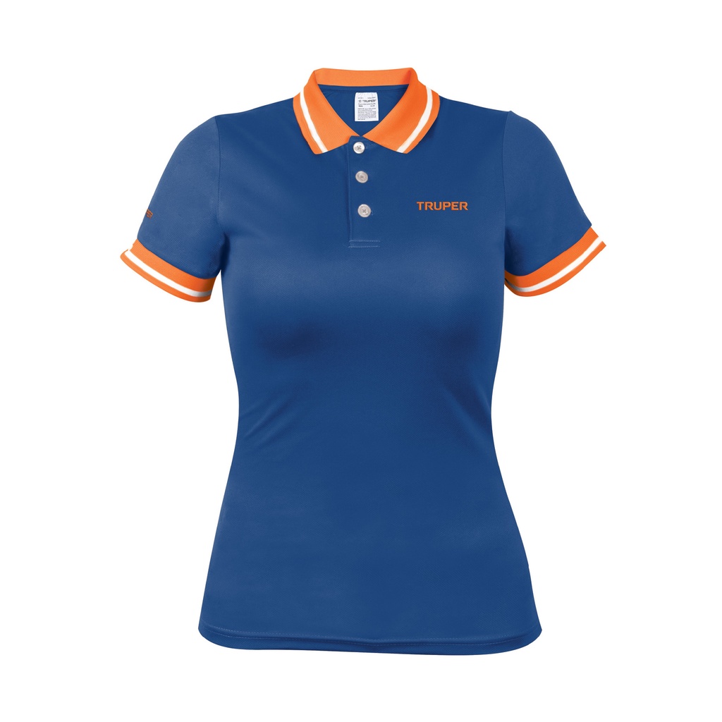 Playera tipo polo dry fit azul, para dama, talla CH, Truper