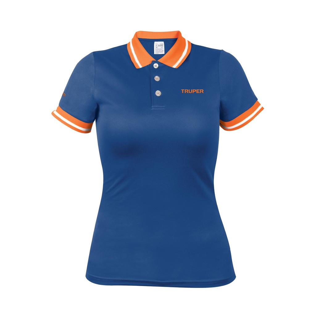 Playera tipo polo dry fit azul, para dama, talla M, Truper