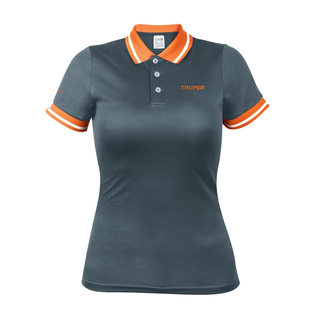 Playera tipo polo dry fit gris, para dama, talla G, Truper